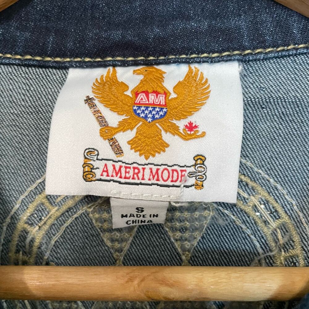 Ameri Mode Jean Jacket S Womens Rhinestone Bling … - image 6